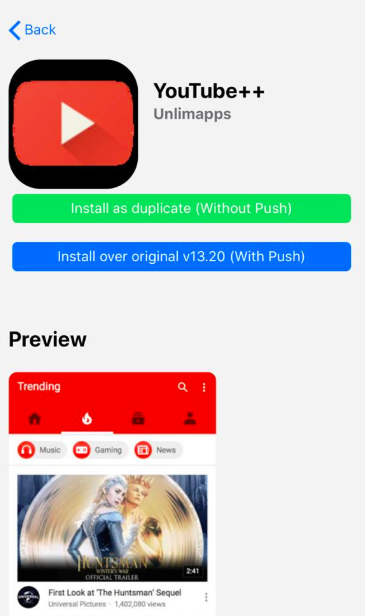 Install YouTube++ on iPhone/iPad - AppValley