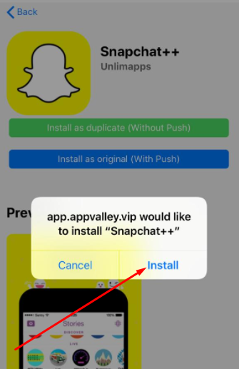 Install SnapChat++ App on iOS