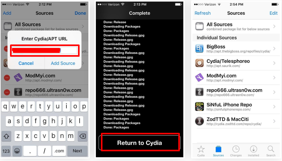 Add Repo URL to Cydia on iPhone
