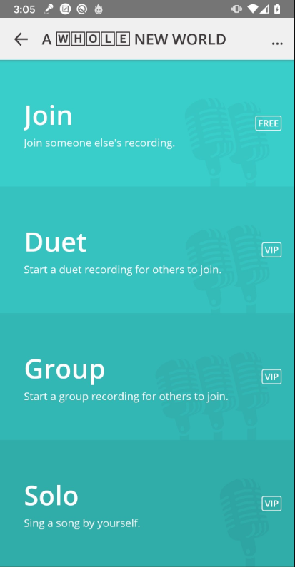 Different types of COLLAB modes on Smule - iPhone